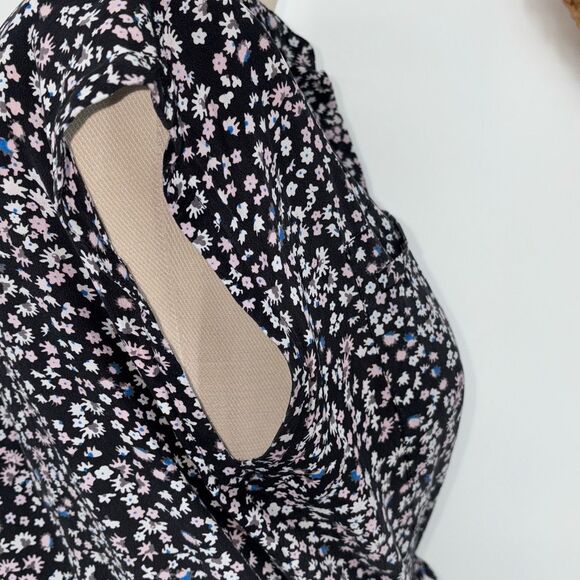 Rebecca Taylor‎ Pop Ditsy Floral Silk Tie Waist Knee Length Feminine Dress 6 - Picture 6 of 14